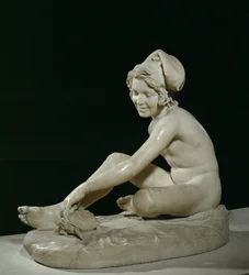 Rapaz pescador napolitano a brincar com uma tartaruga (escultura)
