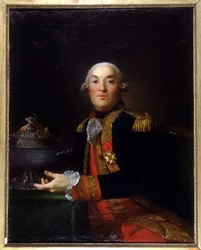Retrato de Georges Peville, o Pelley. Corsário, oficial da marinha, almirante, ministro da marinha. pintura de François - Valentin Gazard. Velho Museu Granville.