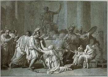 Cléombrote e Léonidas, c.1795 (caneta e tinta com guache sobre papel)
