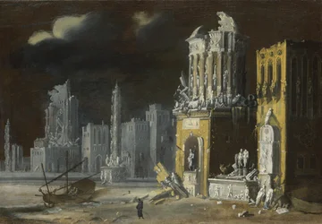 Ruínas fantásticas com Santo Agostinho e o Menino, 1623