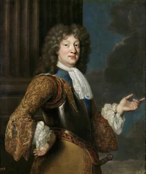 Retrato de Luís, Grão Delfim da França - Troy, François, de (1645-1730) - Óleo sobre tela - 105x87 - Museo del Prado, Madrid