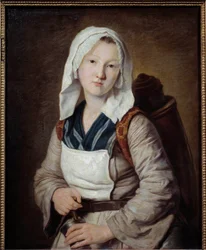 La merchant de herbal tea Painting by Françoise Duparc (1705-1778) 18 Century Sun. 0,73x0,58 m Marselha, Musee des Beaux Arts
