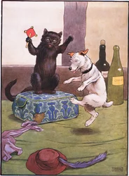 Ela foi para os barbeiros - para comprar uma peruca para ele, quando ela voltou ele estava dançando um jig, de 1930