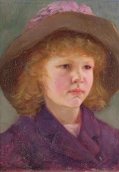 Retrato, de, um, menina jovem, 19o século
