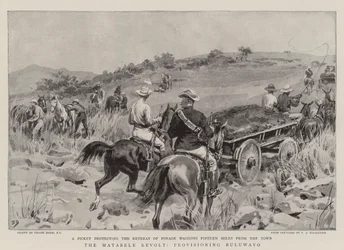 A Revolta Matabele, provisionando Buluwayo