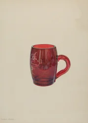 Caneca de vidro boémia americana, c.1939 (aguarela)