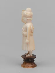 Peão preto, peça de xadrez, Índia, cerca de 1820