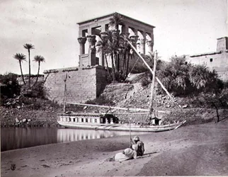 O Templo de Trajano, olhando para Sudoeste, Philae (foto p&b)