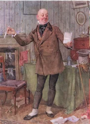 Mr Micawber (David Copperfield) (litografia a cores)