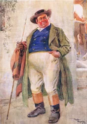 Sr. Weller sénior (Pickwick Papers) (litografia a cores)