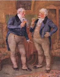 Os irmãos Cheeryble (Nicholas Nickelby) (litografia a cores)
