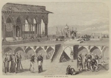O interior do forte em Agra