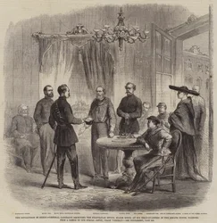 A Revolução na Sicília, General Garibaldi recebendo o Enviado Napolitano, Major Bosco, em seu Quartel General na Casa do Senado, Palermo