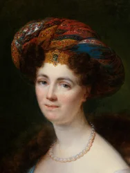 Detalhe do retrato de Josefina Victoire Meslier-Duvey (óleo sobre tela)