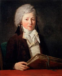 Retrato de um jovem segurando uma pasta com desenhos, 1791.