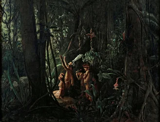 Índios amazônicos adoram o Deus Sol, ca. 1860.