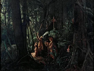 Índios da Amazônia adorando o Deus do Sol