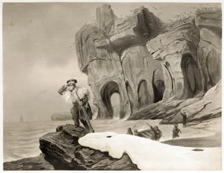 Bear Island de Voyages à Escandinávia, Lapônia, Spitzbergen e as Ilhas Feroe, pub. 1852 (gravura)