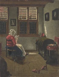 Uma mulher lendo, segundo Pieter Janssens Elinga, 1846-47.