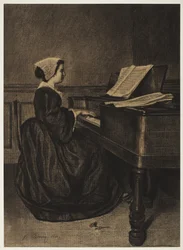 Mulher no Spinet, 1860.