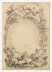 Projeto para um escudo em homenagem a William Earl Cowper (ca. 1665-1723)