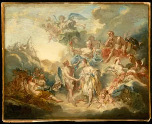 F.Boucher, casamento de Cupido e Psique - Pintura, 18º C.