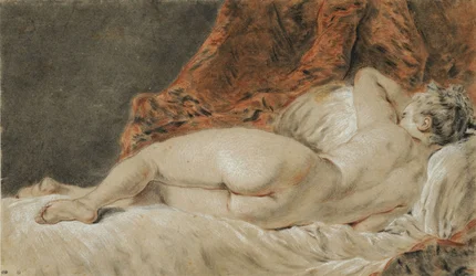 Mulher reclinada vista de costas, chamada O sono, ca. 1720.