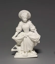 Figura da dançarina, fabricada pela Vincennes Factory, modelada por Pierre Blondeau, 1748-1752
