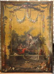 François BOUCHER, Maurice JACQUES - CARTÃO DE TAPISSERIE. AURORE ET CEPHALE, GOB-21-001