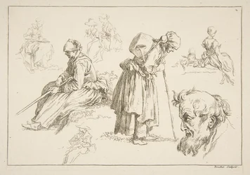 Folha de esboços, 1753.