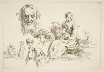Folha de esboços, ca. 1735