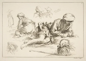 Folha de esboços, ca. 1735