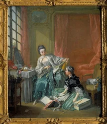 The Fashion Merchant Painting by François Boucher (1703-1770). 1746. Estocolmo. Museu Nacional