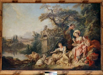 O Ninho ou Presentes do Pastor Pintura de François Boucher (1703-1770)