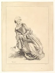 Mulher inclinada para a esquerda, 1722-28.