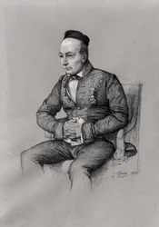 Retrato de Charles Augustin Sainte-Beuve (1804-69) 1856 (giz sobre papel)