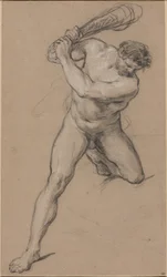 Hércules levantando seu clube: estudo para “Hercules and Cacus”