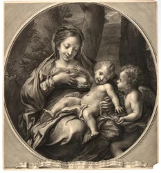 François Spierre - Madonna del Latte (Virgem e criança com um anjo), segundo Correggio, W,8.14