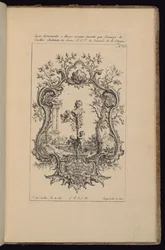 Cartouche com busto feminino, Livre d