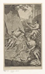 Alegoria da geometria
Página de título para: Pomponius Mela e Abraham Gronovius, Pomponii Melae de situ orbis libri III, 1782