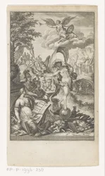 Alegoria da vitória da Macedônia Título da página: Marcus Iunianus Iustinus e Abraham Gronovius, Iustini Historiae Philippicae, 1719