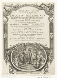 Minerva Lauwert Schrijver Título da página: Johannes Carolus de Roo, Dissertatio juridica inauguralis, ad tit. ss. depois de um casamento dissolvido, como é pedido o dote, 1722