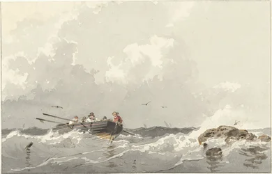 Barco a remo no mar