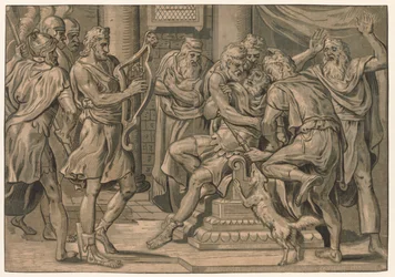 David Tocando Harpa antes de Saul, 1555.