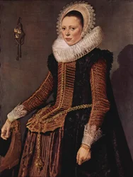 Holandês: Retrato de uma mulher Retrato de uma mulher de pé