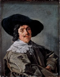 Retrato de um Homem numa Pintura de Galo Amarelo Cinzento de Frans Hals (1581/85-1666) cerca de 1633 Dresden, Gemaldegalerie Alemanha