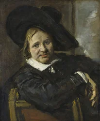 Retrato de um homem sentado, com um chapéu macio