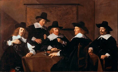 Os Regentes do Hospice Saint Elizabeth of Haarlem Painting de Frans Hals (ca. 1580-1666) 1641 Sun. 252x153 cm Haarlem, Frans Hals Museum Holland