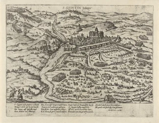 Cerco de Saint-Quentin, 1557
S. Quintin belägert (título sobre o objecto)
Série 2: Eventos nos Países Baixos, 1555-1558 (título da série)