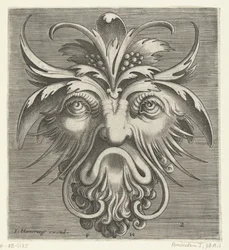 Máscara com barba com cachos Pourtraicture ingenieuse de plusieurs facons de masques… (título da série)